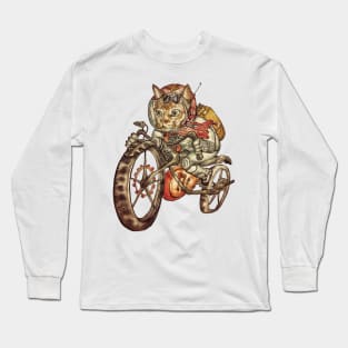 Berserk Steampunk Motorcycle Cat Long Sleeve T-Shirt